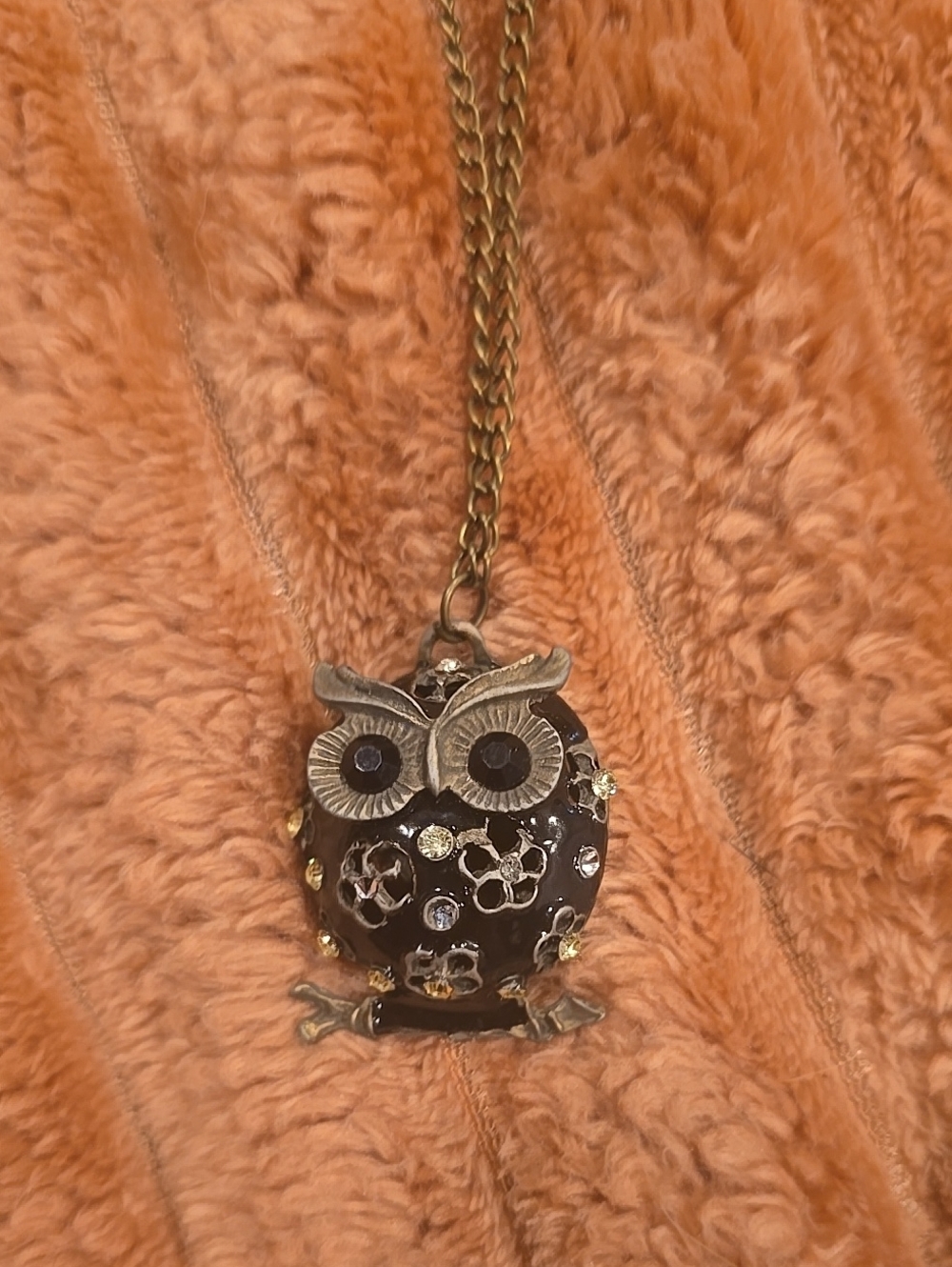 ❤️10/$10 Owl Pendant Necklace - Bronze and Black